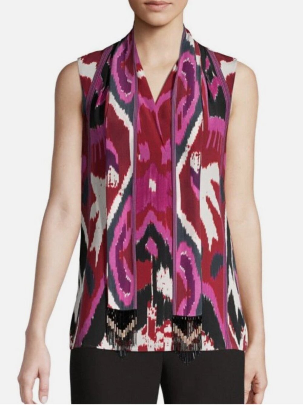 Kobi Halperin Women’s Martina Beet Ikat Silk Top - S